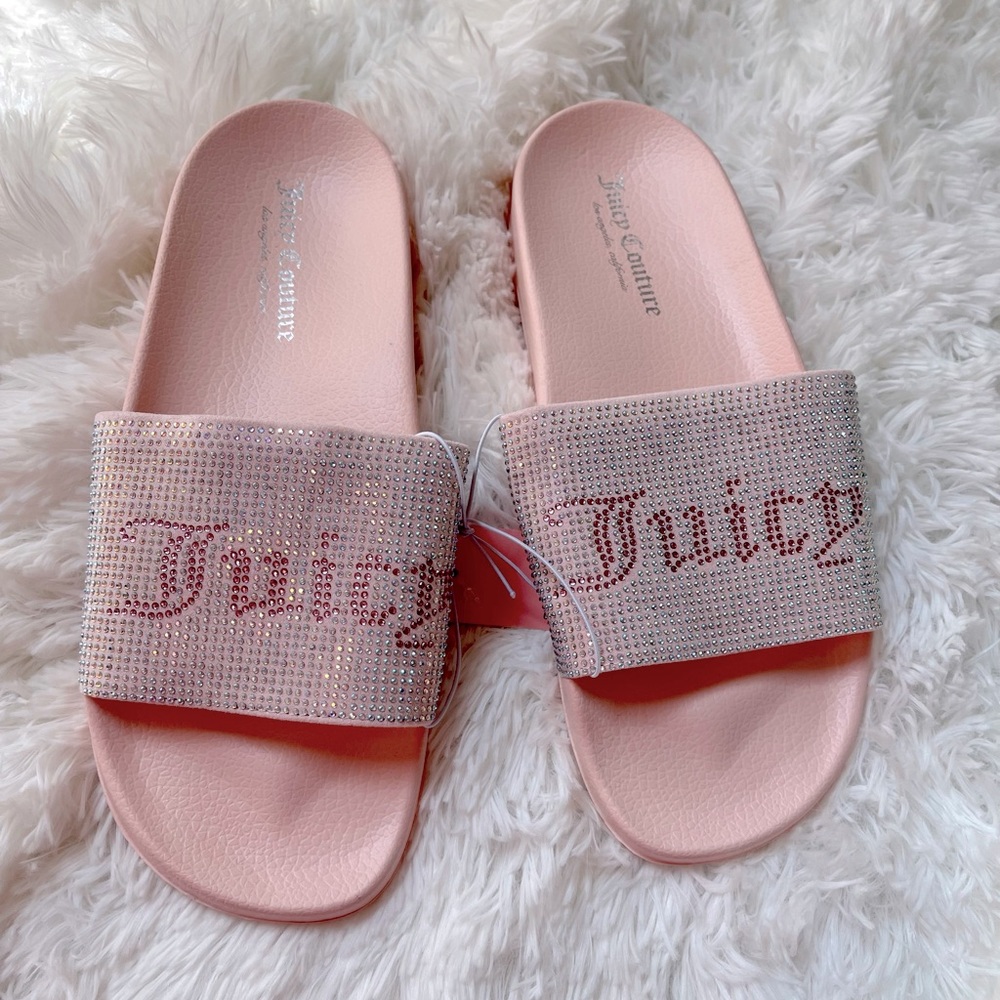Juicy Couture baby pink slides